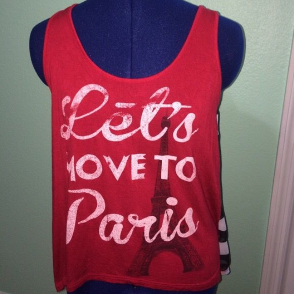 " Let's move to Paris" dressy tank top